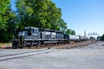 Local E38 rounds the bend at Henderson Street 